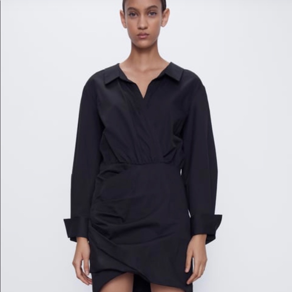 NWOT Zara black shirt dress